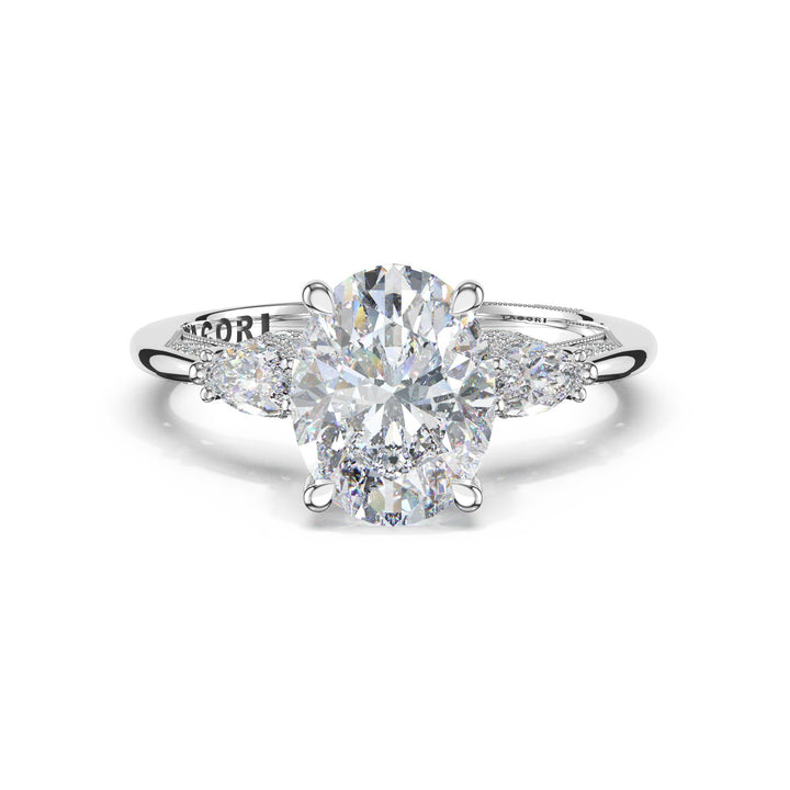 Oval 3-Stone Engagement Ring