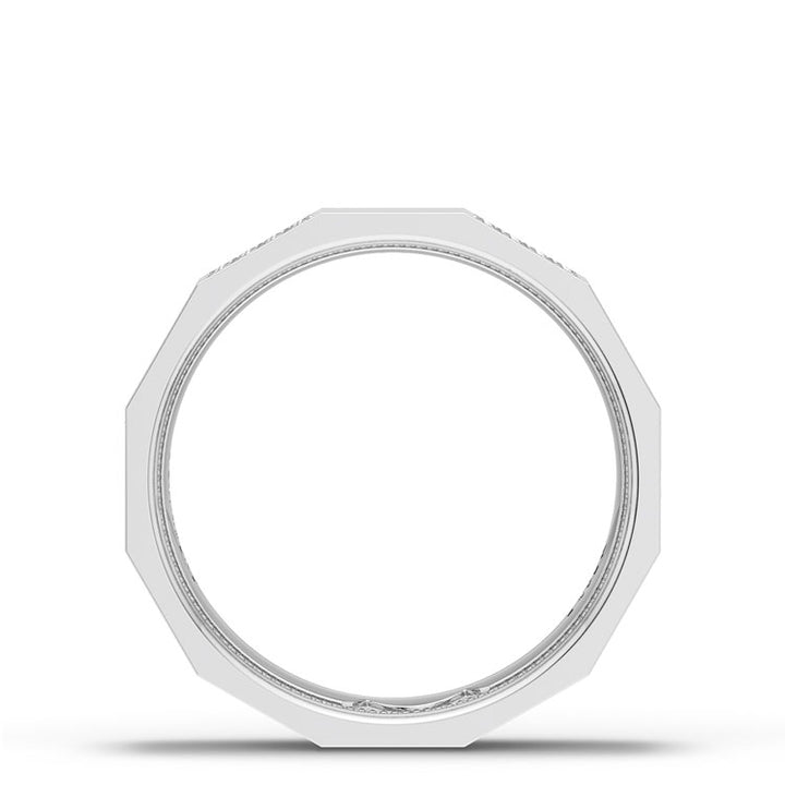 Diamond Faceted - Partial Coverage Wedding Band in High Polish  - 6mm