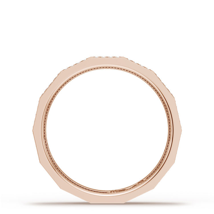 Diamond Faceted - Full Coverage Wedding Band in High Polish  - 4mm