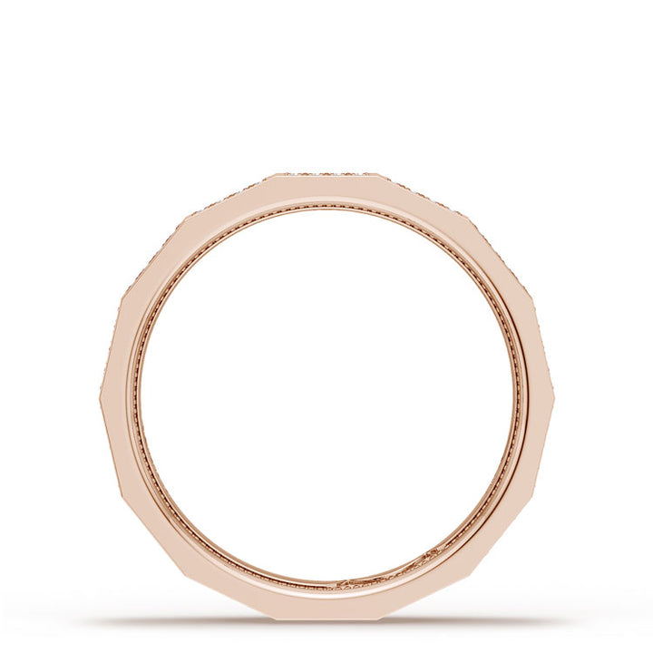 Diamond Faceted - Full Coverage Wedding Band in High Polish  - 4mm