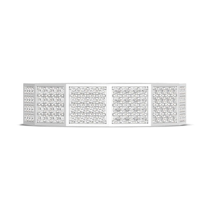 Diamond Faceted - Full Coverage Wedding Band in High Polish  - 6mm