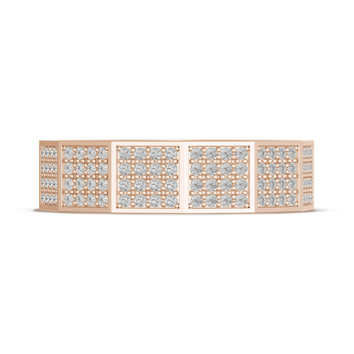 Diamond Faceted - Full Coverage Wedding Band in High Polish  - 6mm