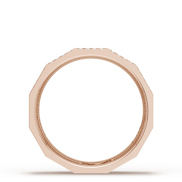 Diamond Faceted - Full Coverage Wedding Band in High Polish  - 6mm