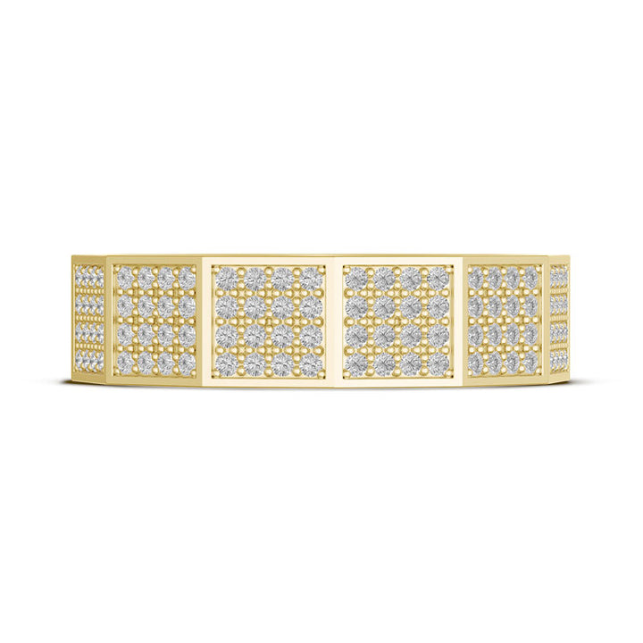Diamond Faceted - Full Coverage Wedding Band in High Polish  - 6mm