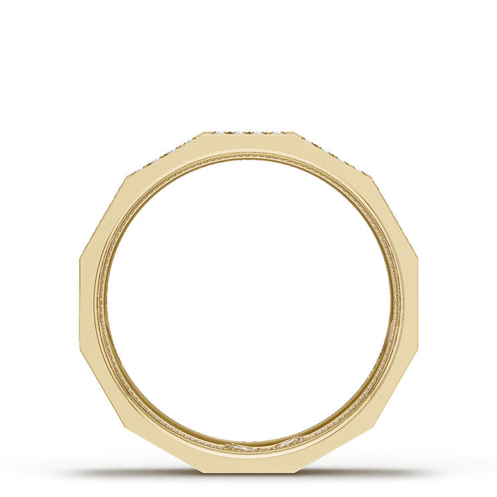 Diamond Faceted - Full Coverage Wedding Band in High Polish  - 6mm