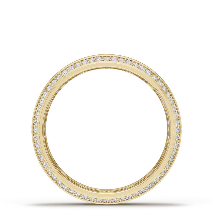 Bevel Edge Diamond Wedding Band in High Polish - 5mm