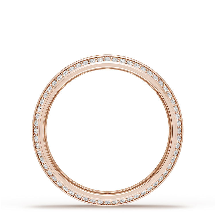 Bevel Edge Diamond Wedding Band in Brushed Finish - 5mm