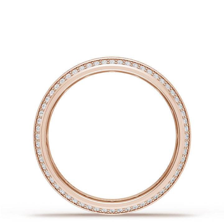 Bevel Edge Diamond Wedding Band in Brushed Finish - 5mm