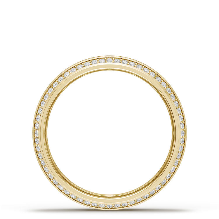 Bevel Edge Diamond Wedding Band in Brushed Finish - 5mm