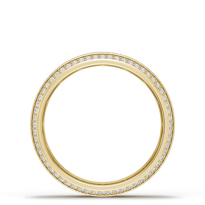 Bevel Edge Diamond Wedding Band in Brushed Finish - 5mm