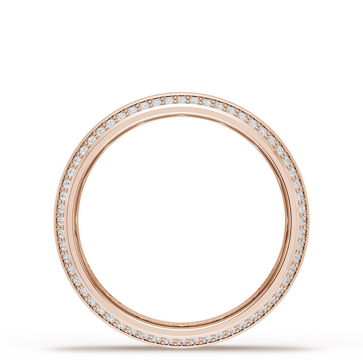 Bevel Edge Diamond Wedding Band in Satin Finish - 5mm