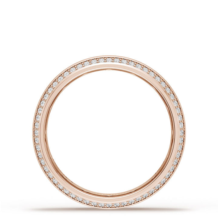 Bevel Edge Diamond Wedding Band in Satin Finish - 5mm