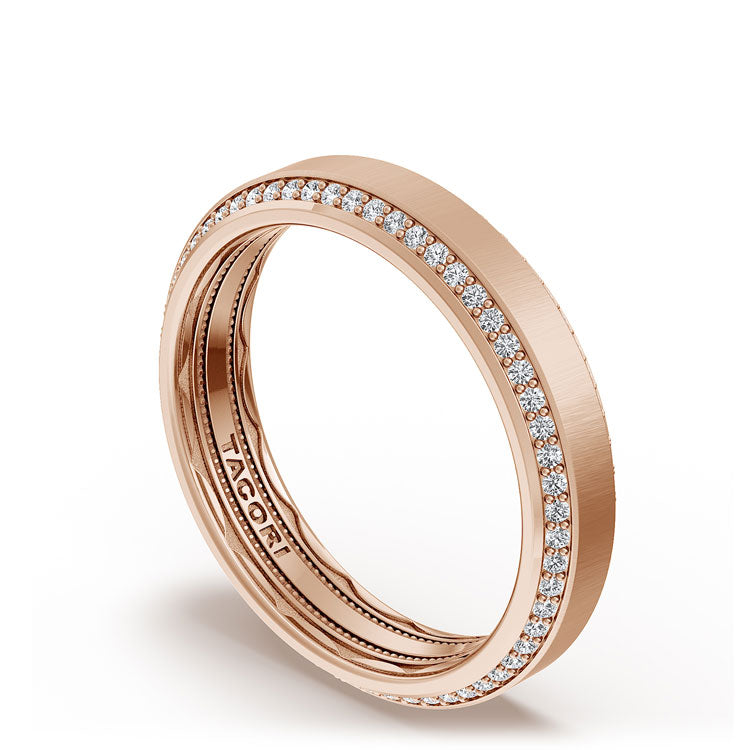 Bevel Edge Diamond Wedding Band in Satin Finish - 5mm