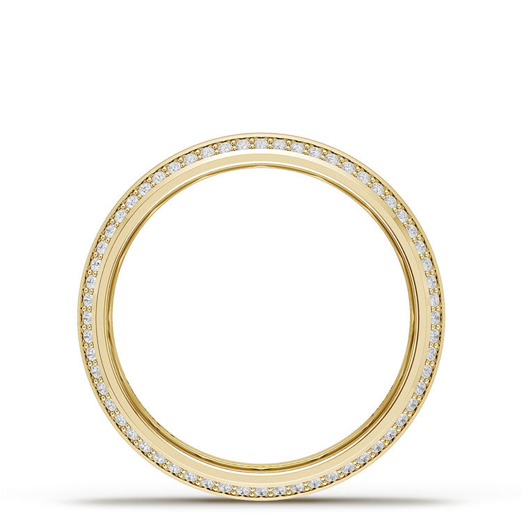 Bevel Edge Diamond Wedding Band in Satin Finish - 5mm