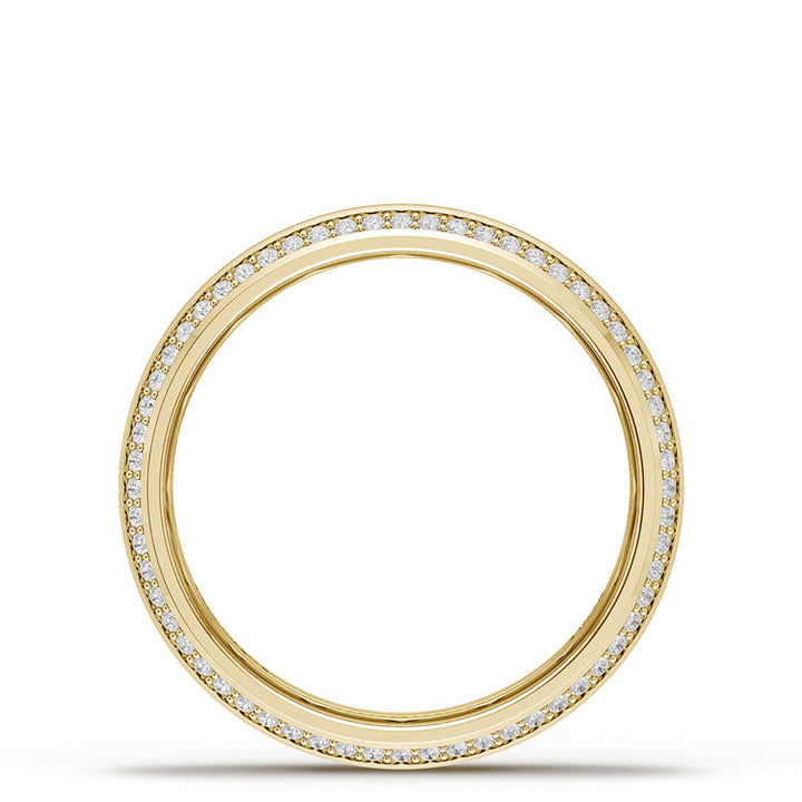 Bevel Edge Diamond Wedding Band in Satin Finish - 5mm