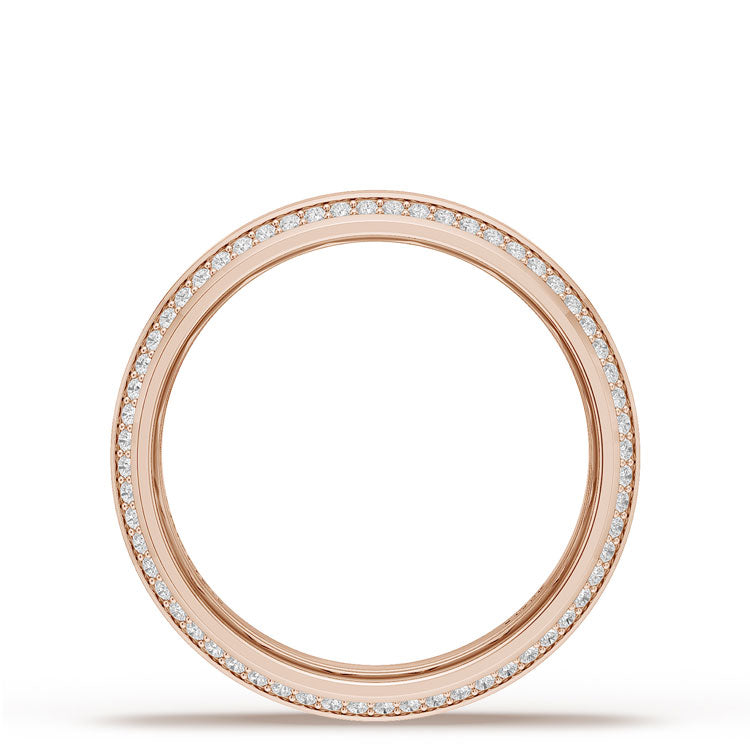 Bevel Edge Diamond Wedding Band in High Polish - 7mm