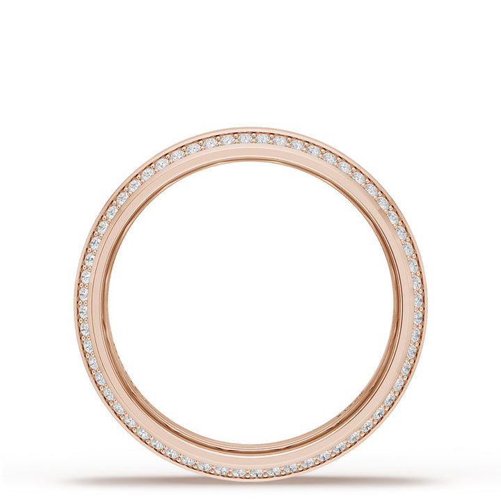 Bevel Edge Diamond Wedding Band in High Polish - 7mm