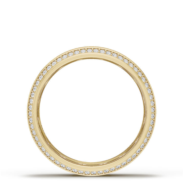 Bevel Edge Diamond Wedding Band in High Polish - 7mm