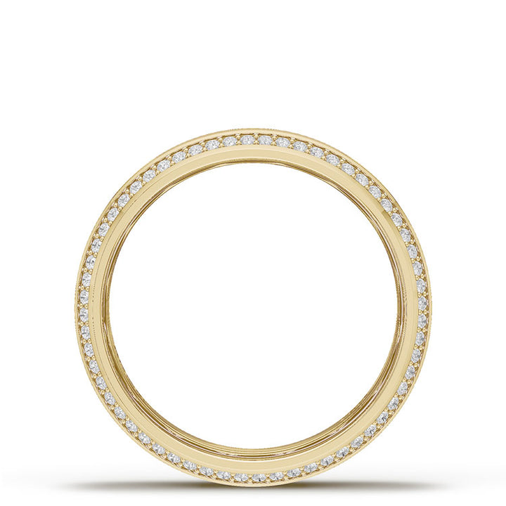 Bevel Edge Diamond Wedding Band in High Polish - 7mm