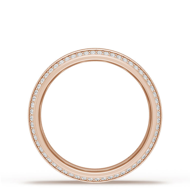 Bevel Edge Diamond Wedding Band in Brushed Finish - 7mm