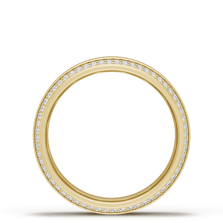 Bevel Edge Diamond Wedding Band in Brushed Finish - 7mm