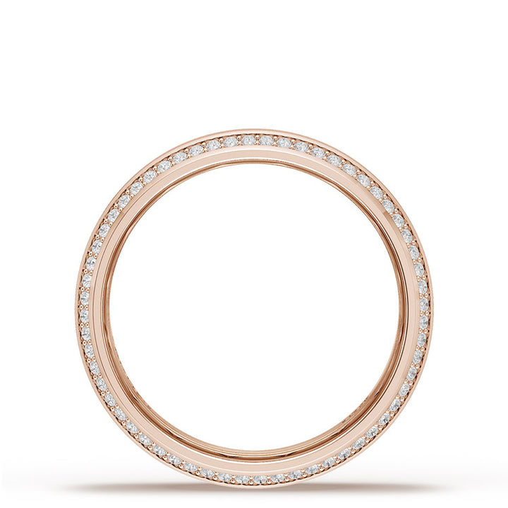 Bevel Edge Diamond Wedding Band in Satin Finish - 7mm