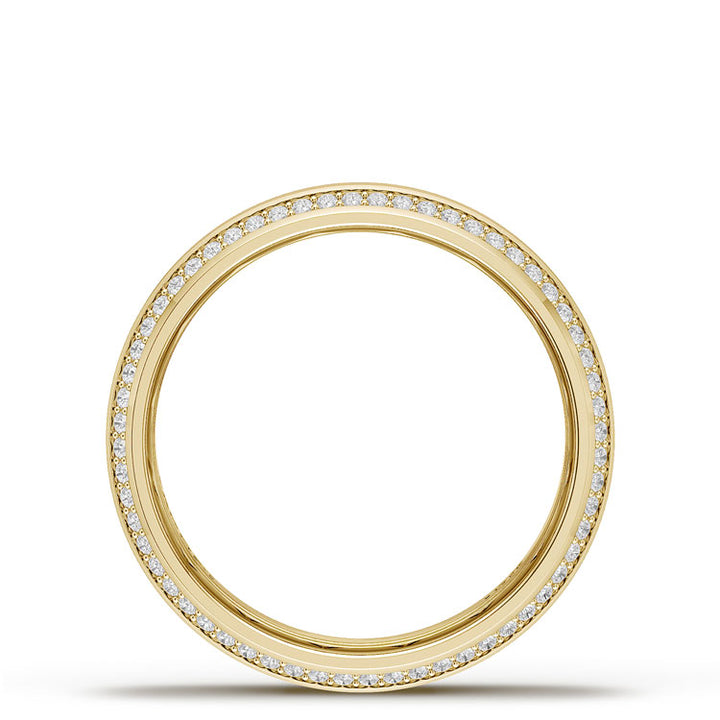 Bevel Edge Diamond Wedding Band in Satin Finish - 7mm