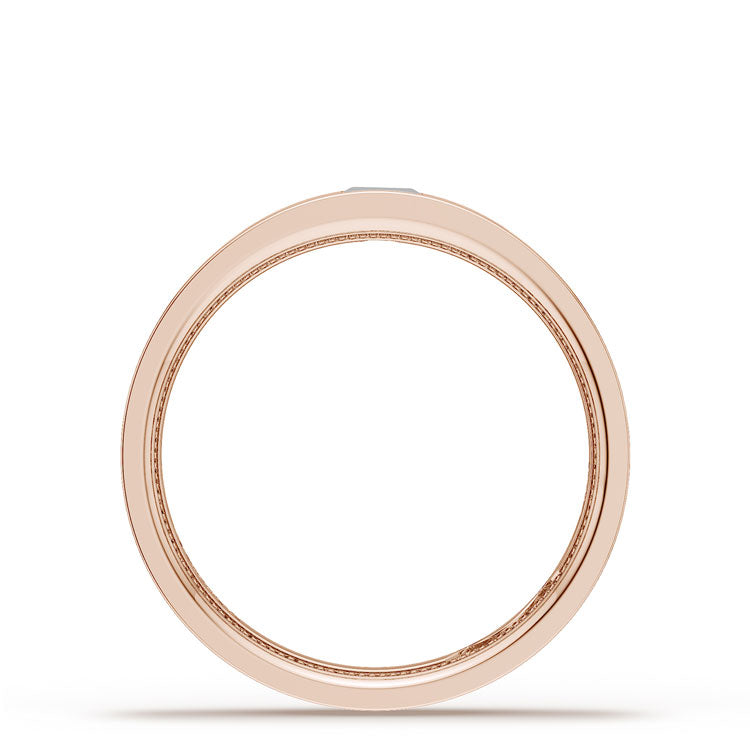 Bezel Set Diamond Wedding Band in High Polish