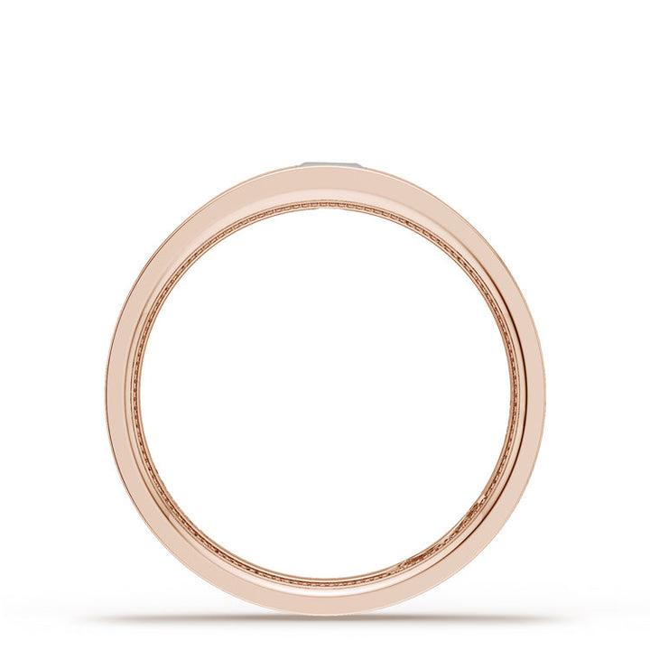 Bezel Set Diamond Wedding Band in High Polish