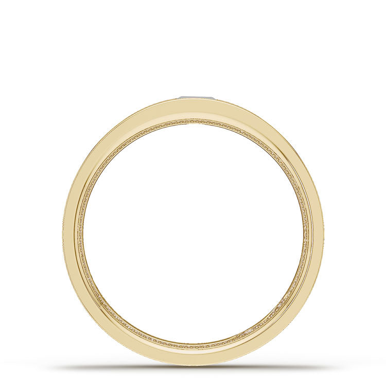 Bezel Set Diamond Wedding Band in High Polish