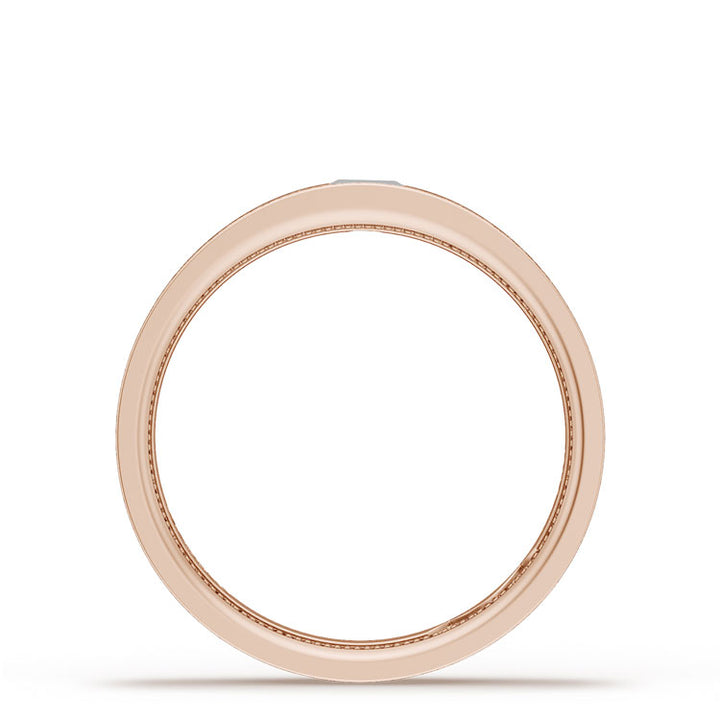 Bezel Set Diamond Wedding Band in Brushed Finish