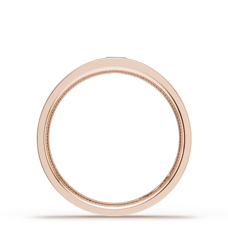 Bezel Set Diamond Wedding Band in Satin Finish