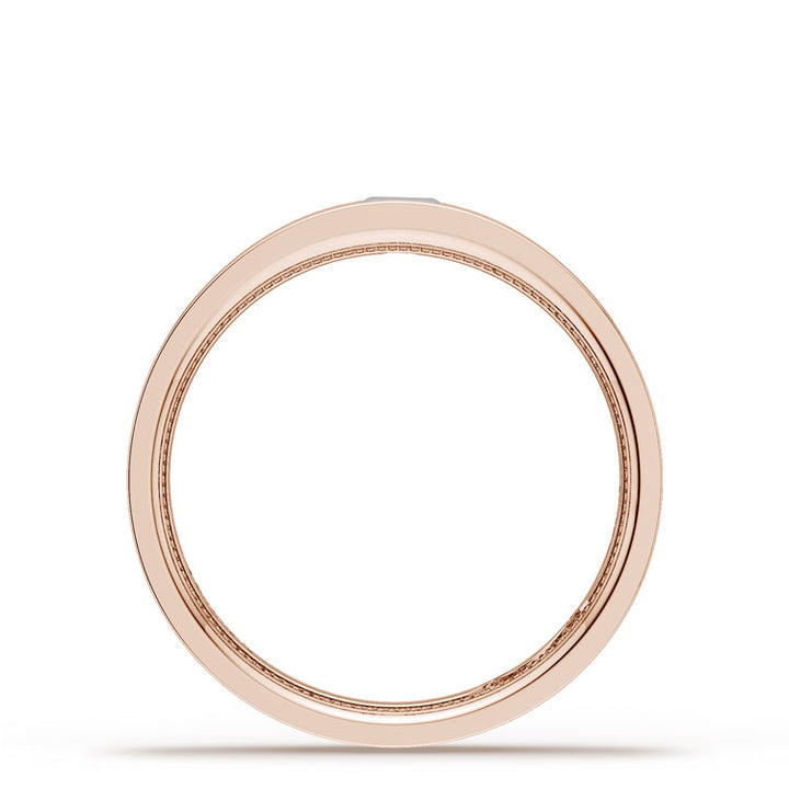 Bezel Set Diamond Wedding Band in Satin Finish