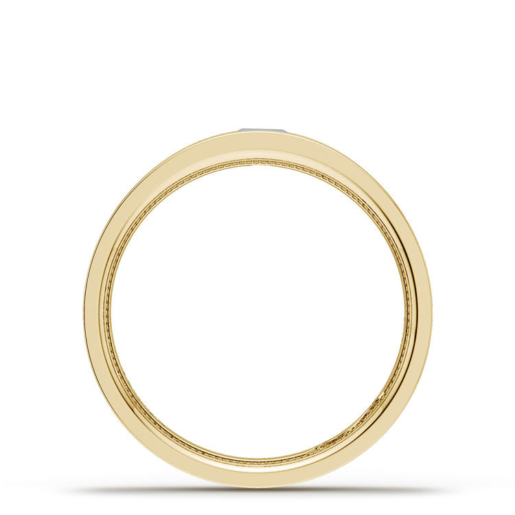 Bezel Set Diamond Wedding Band in Satin Finish