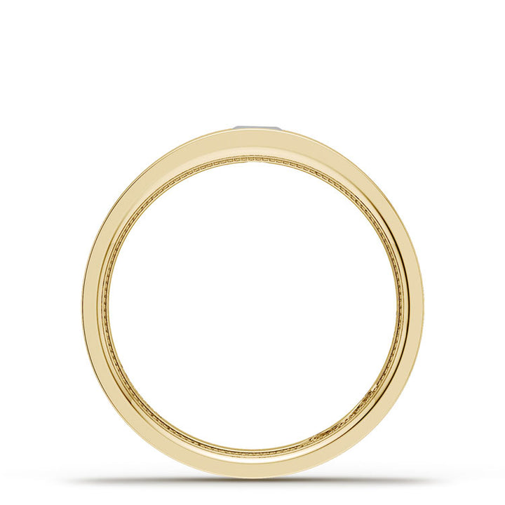 Bezel Set Diamond Wedding Band in Satin Finish