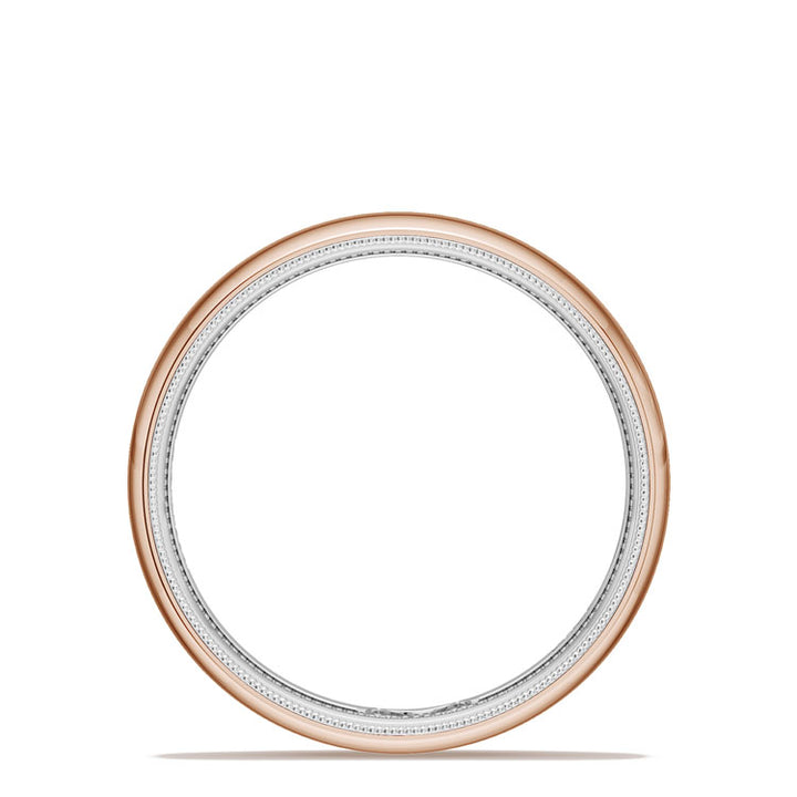 Classic Two-Tone Rounded Wedding Band in High Polish