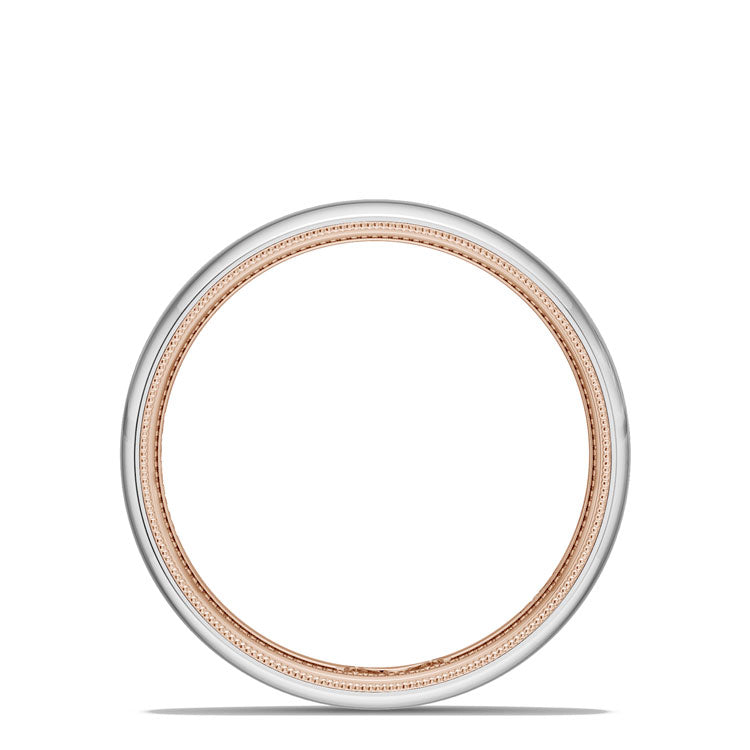 Classic Two-Tone Rounded Wedding Band in High Polish
