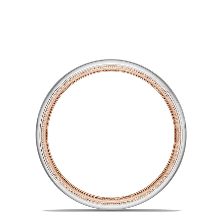 Classic Two-Tone Rounded Wedding Band in High Polish