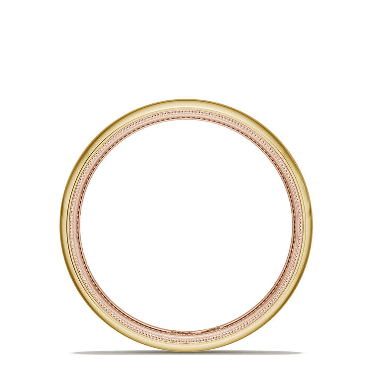 Classic Two-Tone Rounded Wedding Band in High Polish