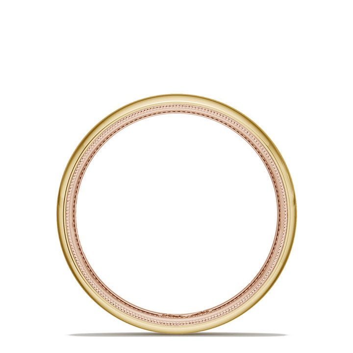 Classic Two-Tone Rounded Wedding Band in High Polish