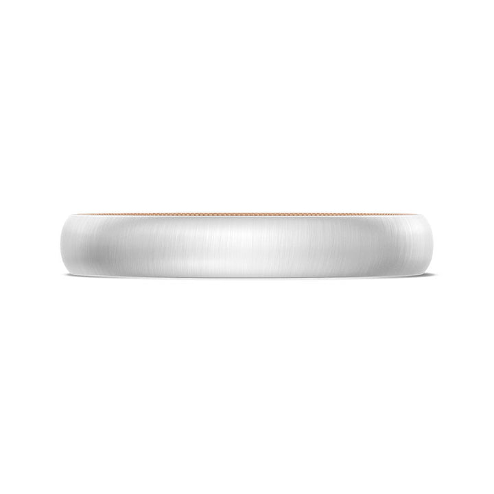 Classic Two-Tone Rounded Wedding Band in Satin Finish