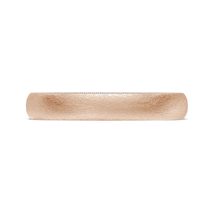 Classic Two-Tone Rounded Wedding Band in Brushed Finish