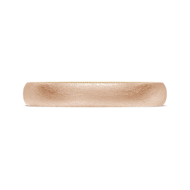 Classic Two-Tone Rounded Wedding Band in Brushed Finish