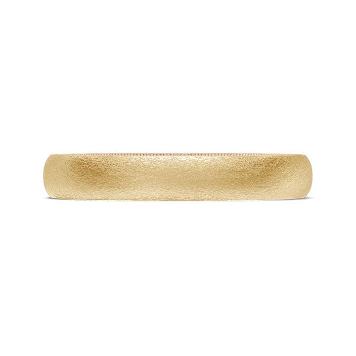Classic Two-Tone Rounded Wedding Band in Brushed Finish