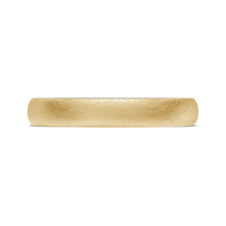 Classic Two-Tone Rounded Wedding Band in Brushed Finish