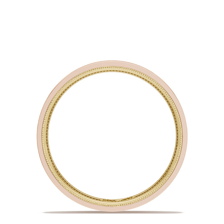 Classic Two-Tone Flat Wedding Band in High Polish