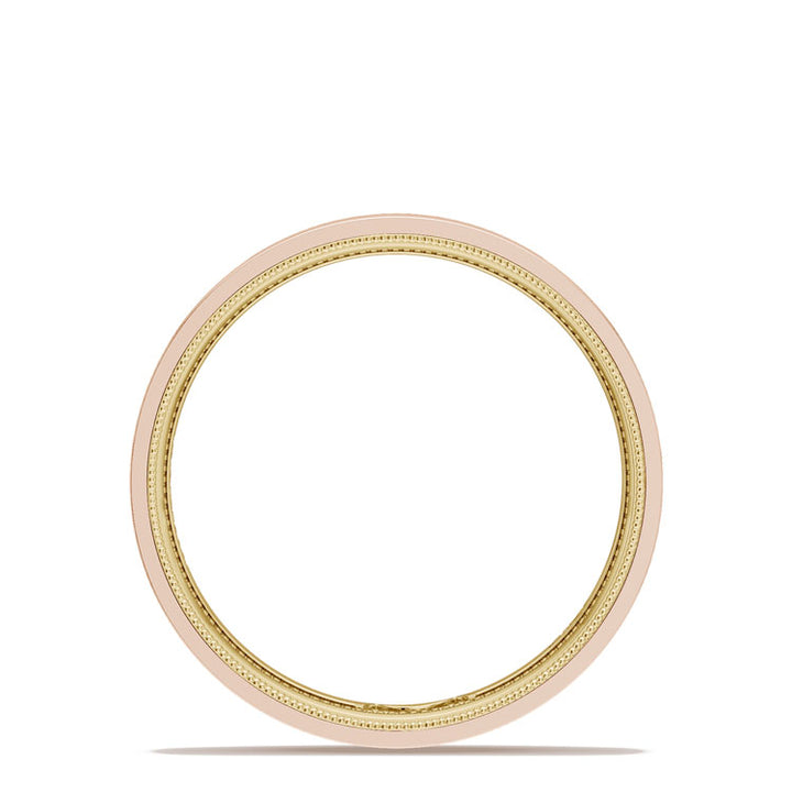 Classic Two-Tone Flat Wedding Band in High Polish