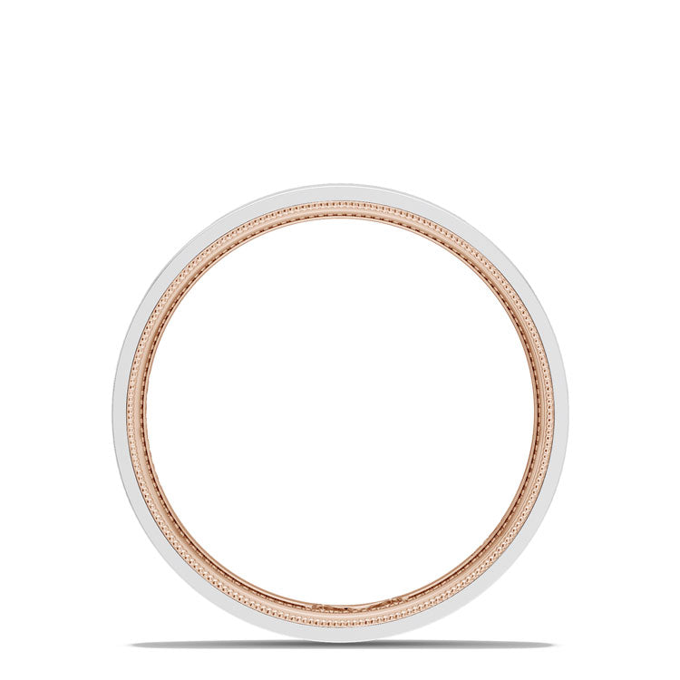 Classic Two-Tone Flat Wedding Band in High Polish