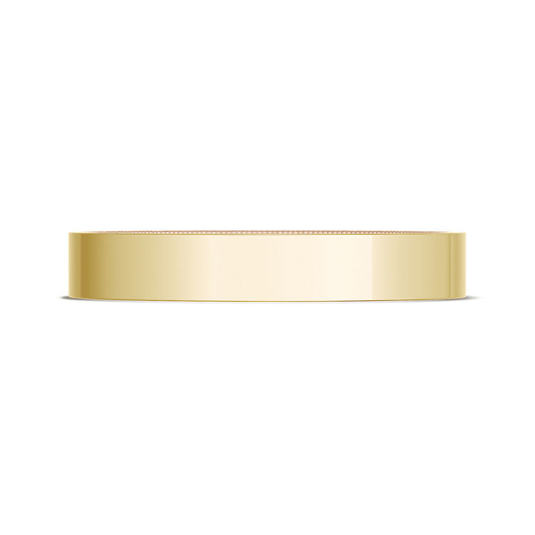 Classic Two-Tone Flat Wedding Band in High Polish