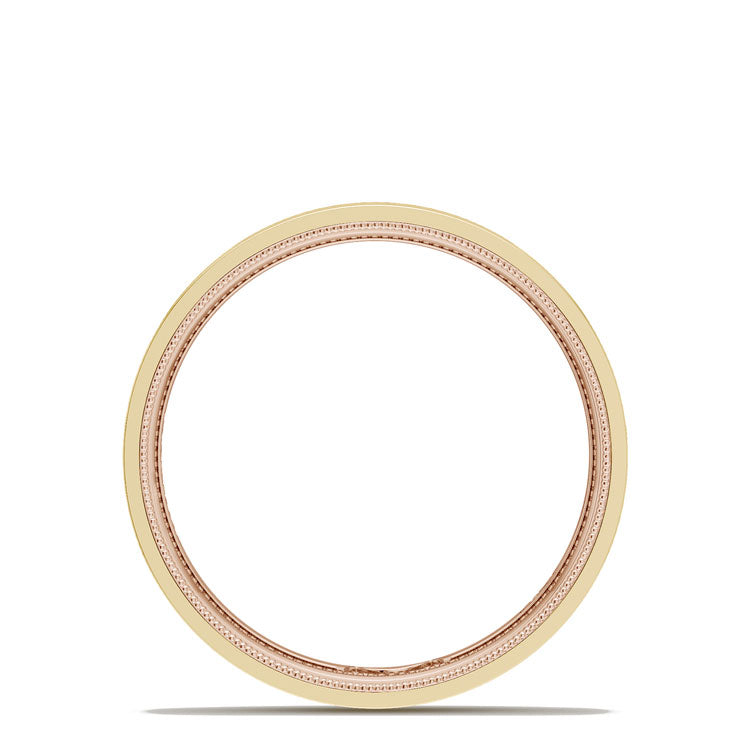 Classic Two-Tone Flat Wedding Band in High Polish
